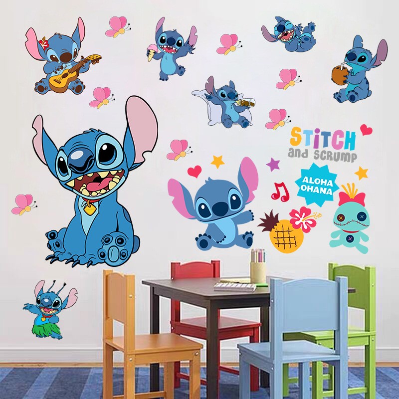 Disney Stitch Removable Wall Stickers for Kids' Room Decor