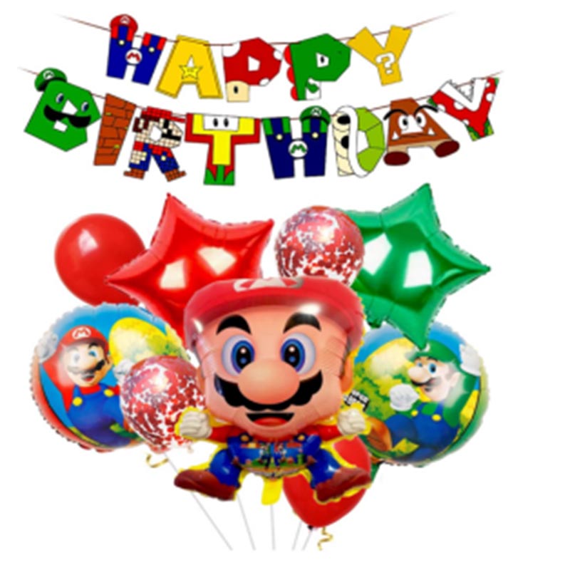 Super Mario Birthday Balloon Set for Kids Party Decorations