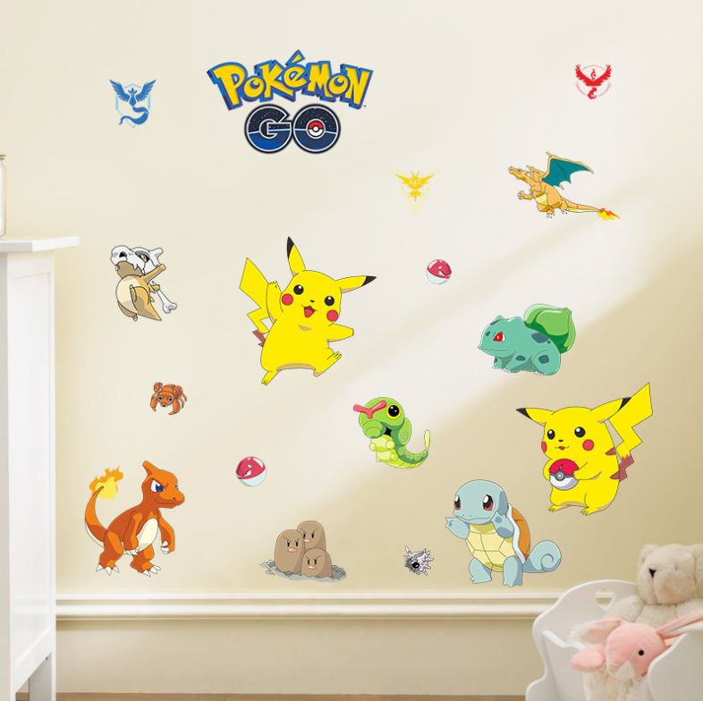 Pokemon Pikachu Wall Art Sticker Removable Kids Nursery Boy Vinyl Decal Decor