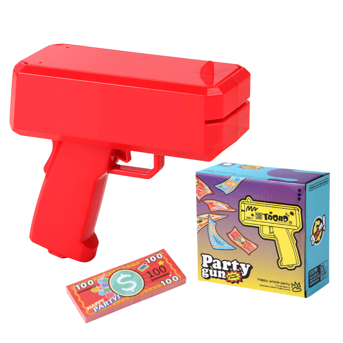 Multi-Coloured Money Shooter Blaster Gun for Parties