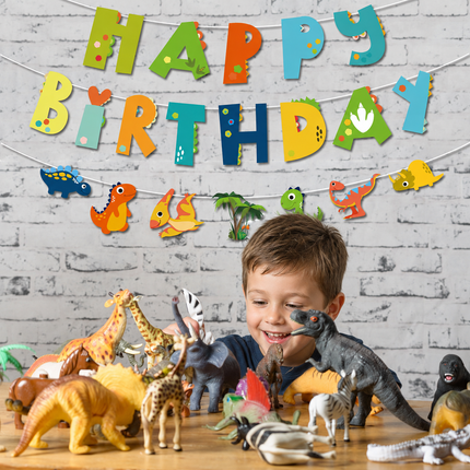 Dinosaur Happy Birthday Paper Banner & Garland 10M String