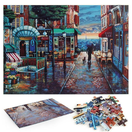 1000Pcs Thick Papers Jigsaw Puzzles Fun Game Challenge Gift For Teens Kids (Romantic Town) - Go2buy Australia