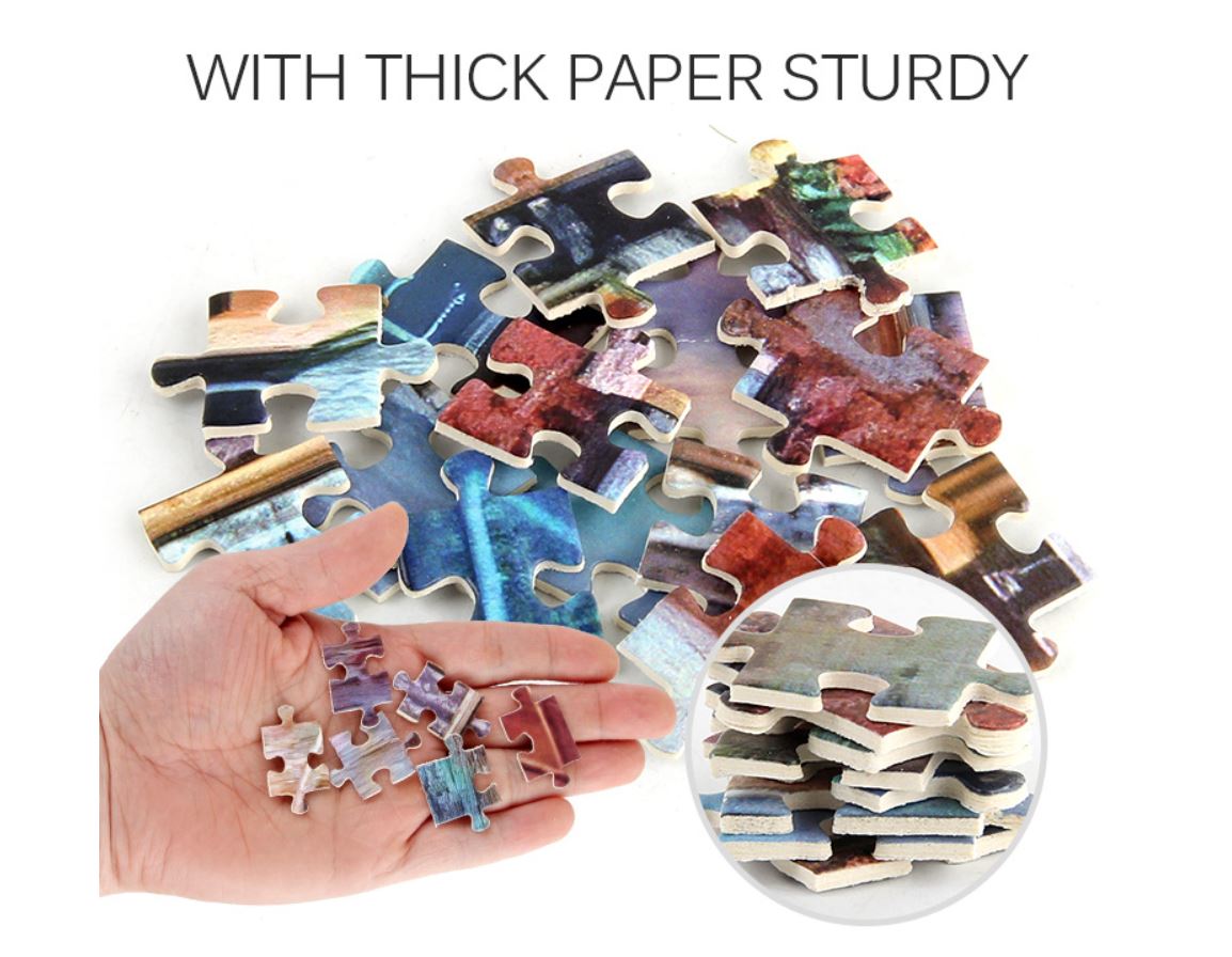 1000Pcs Thick Papers Jigsaw Puzzles Fun Game Challenge Gift For Teens Kids (Romantic Town) - Go2buy Australia