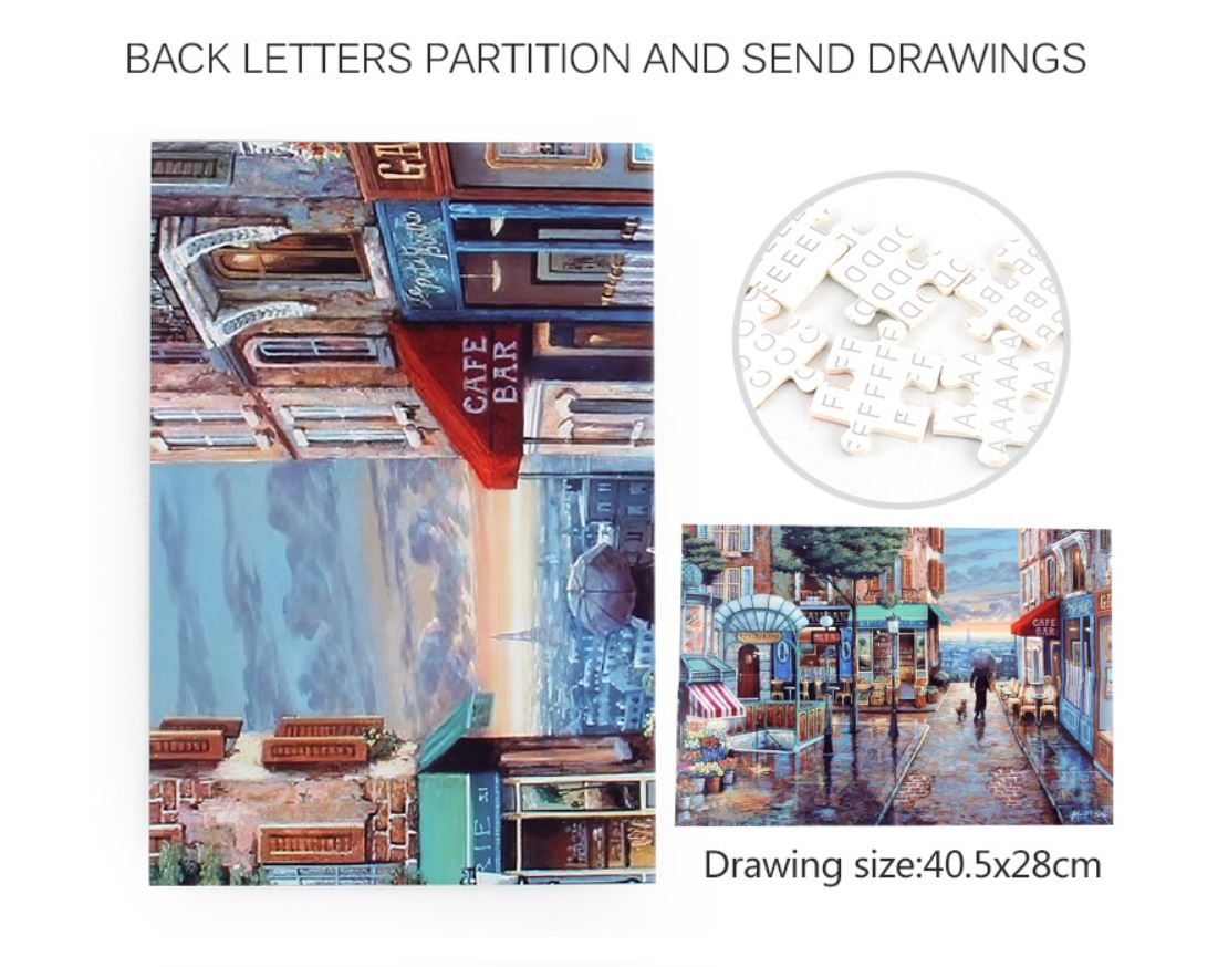 1000Pcs Thick Papers Jigsaw Puzzles Fun Game Challenge Gift For Teens Kids (Romantic Town) - Go2buy Australia