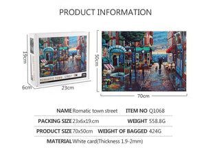 1000Pcs Thick Papers Jigsaw Puzzles Fun Game Challenge Gift For Teens Kids (Romantic Town) - Go2buy Australia