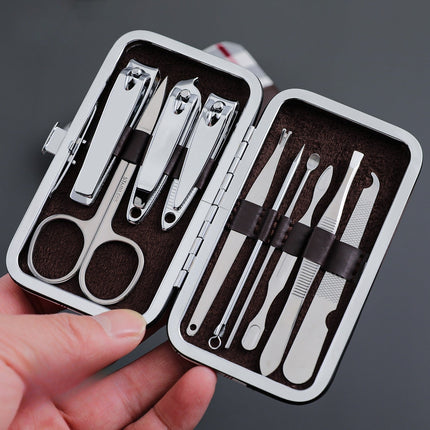 10PCS Stainless Steel Nail Clipper Set – Manicure Pedicure Kit with Travel Case - Go2buy Australia