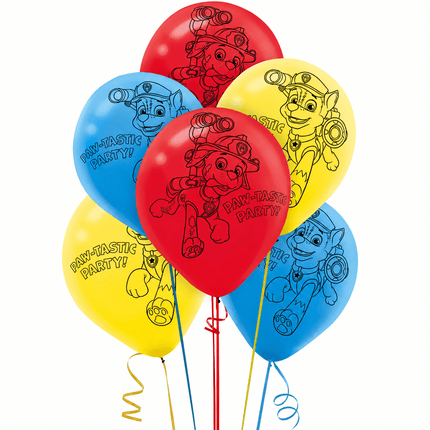 12 Inch Paw Patrol Style Birthday Balloons Kids Party Latex Balloon 6Pcs Set - Go2buy Australia