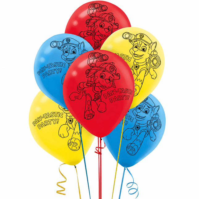 12 Inch Paw Patrol Style Birthday Balloons Kids Party Latex Balloon 6Pcs Set - Go2buy Australia