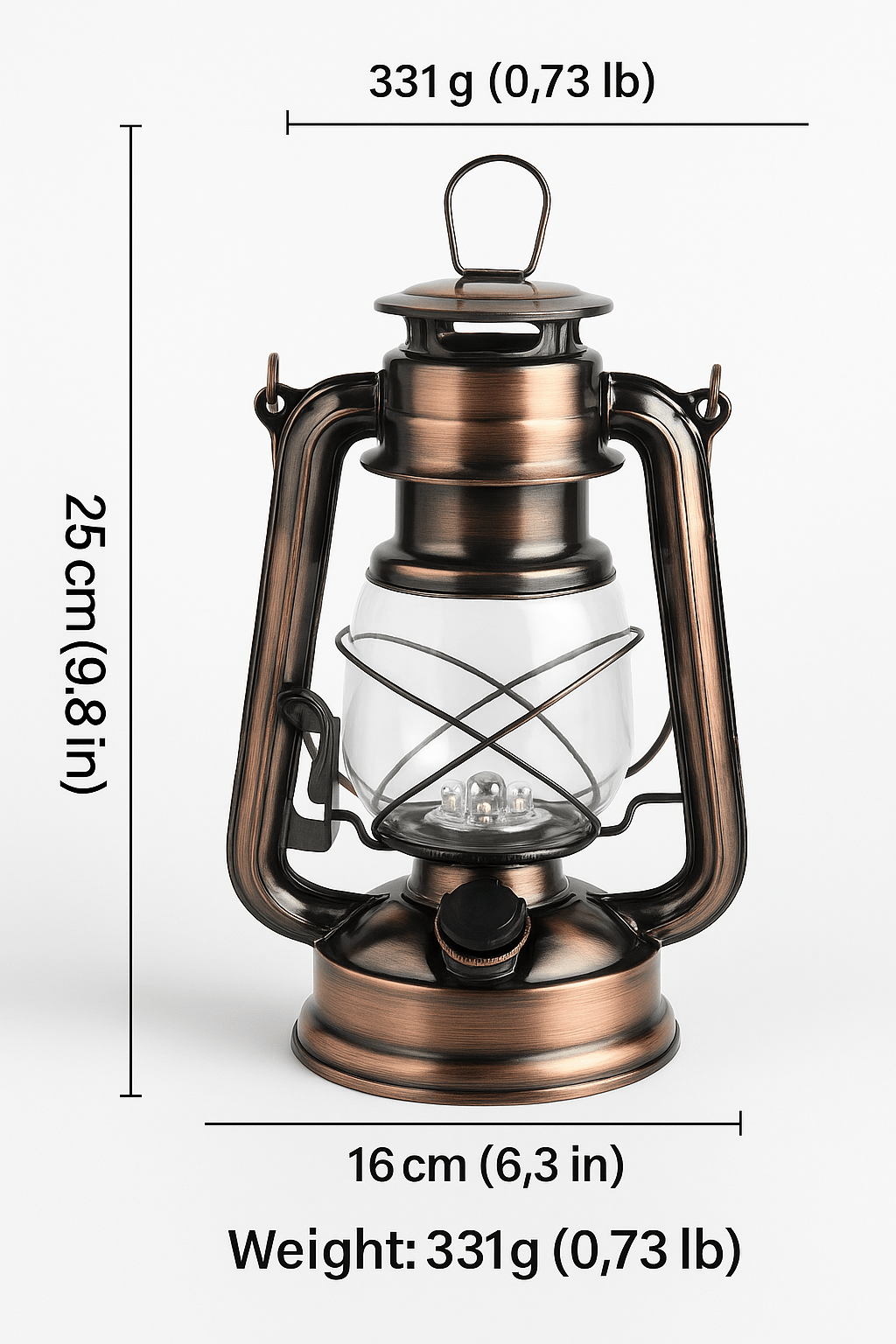 12 LED Vintage Hurricane Lantern with Built - in Dimmer - Standard & Rechargeable Types - Go2buy Australia