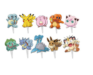 20PCS Cake Topper Set Cartoon Pokemon Pikachu Birthday Set Party Decoration