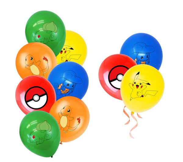 Cartoon Pokemon Pikachu Helium Balloon Birthday Set Party Decoration(10PCS)