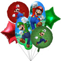 6PCS Super Mario Brothers & Luigi Foil Birthday Party Foil Balloons Decorations