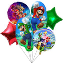 6PCS Super Mario Brothers & Luigi Foil Birthday Party Foil Balloons Decorations