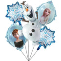 5PCS Frozen Olaf Anna And Elsa Foil Balloon Girl Birthday Party Decoration Set