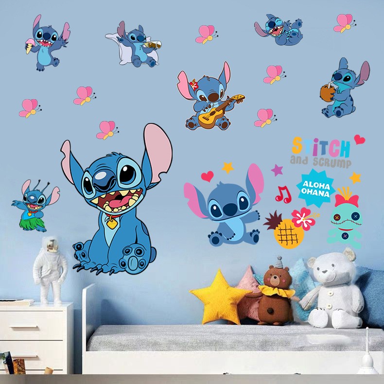 Disney Stitch Removable Wall Stickers for Kids' Room Decor