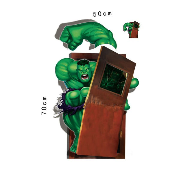 3D Wall Stickers Removable The Avengers Hulk Broken Wall Kid Boy Room