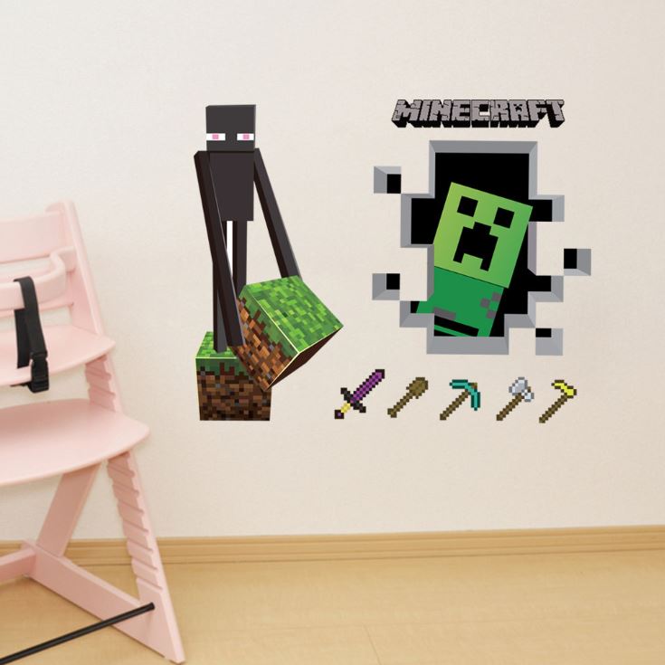 3D Gaming Wall Art Stickers MINE Home Decor Decals PVC Kids Room Game Poster F