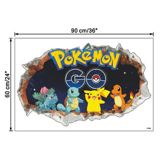 3D Pokemon Pikachu Wall Art Sticker Removable Kids Nursery Boy Vinyl Decal Decor