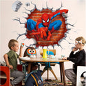 3D Wall Stickers Removable The Avengers Spider Man Broken Wall Kid Boy Room