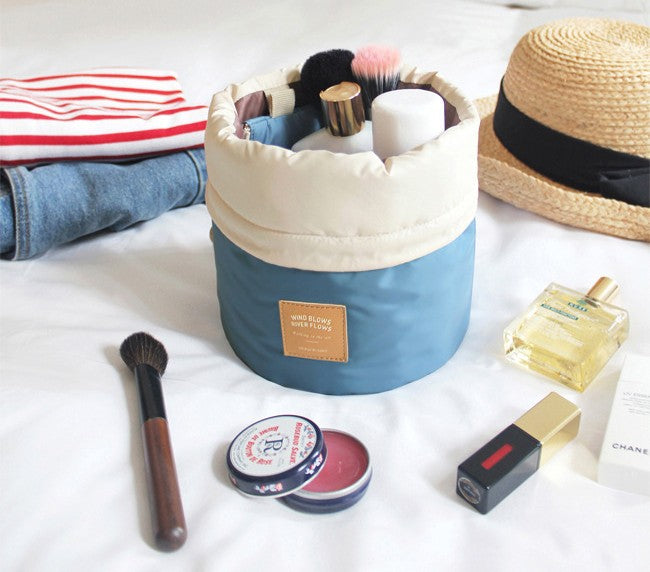 Portable Cylinder Multi-function Cosmetic Wash Travel Storage Bag Organizer