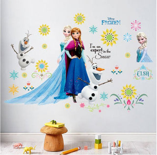 Disney Frozen Elsa Anna Wall Sticker Removable Broken Wall Kid Girl Room Decor