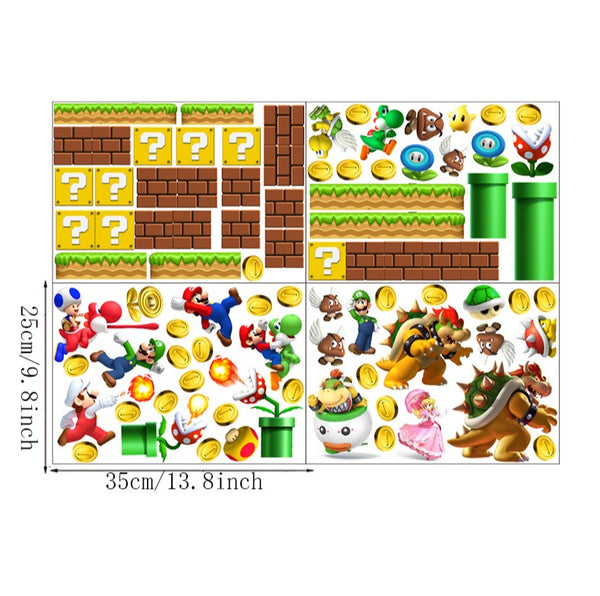 DIY Wall Stickers Removable Super Mario Game Kids Mural Room Decal Gift Vinyl