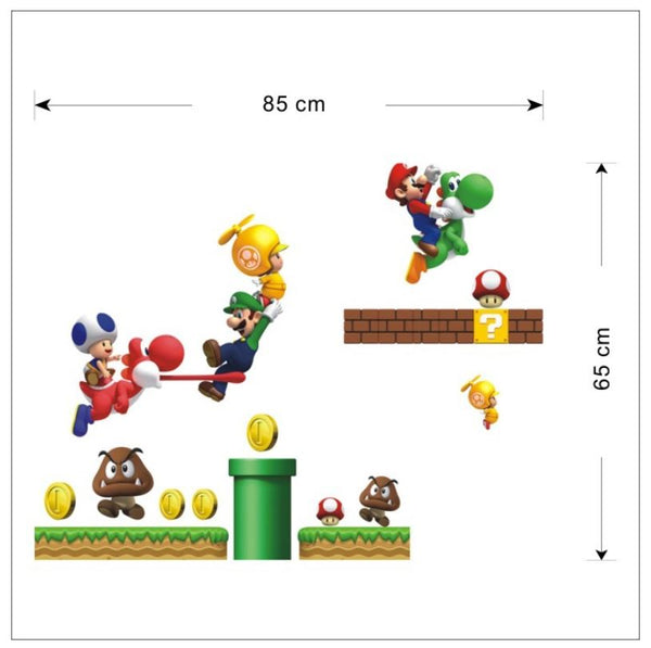 DIY Wall Stickers Removable Super Mario Game Kids Mural Room Decal Gift Vinyl