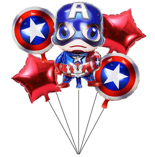 5PCS Marvel Avengers Superhero Foil Balloons Set Captain American Party