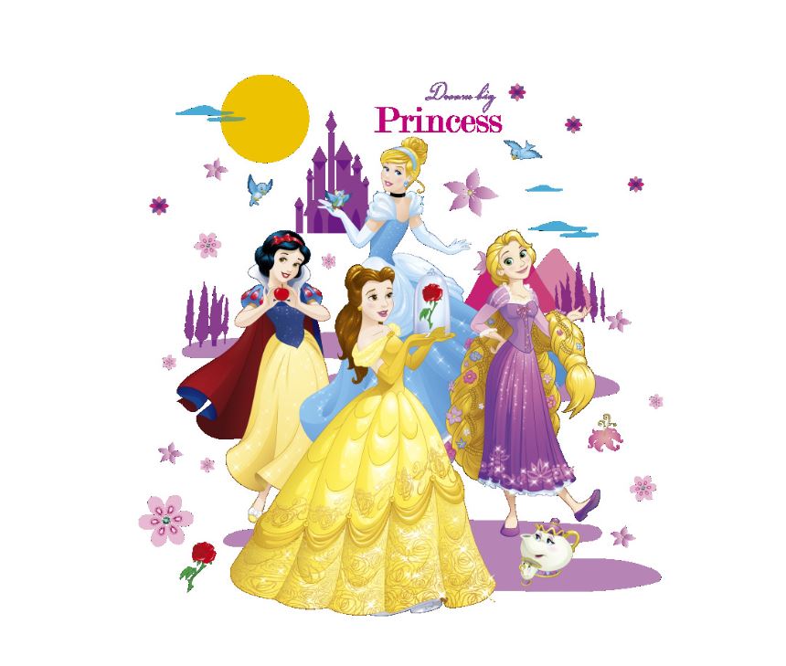 Wall Sticker Disney Princess Girl Removable Kids Girl Room Decal