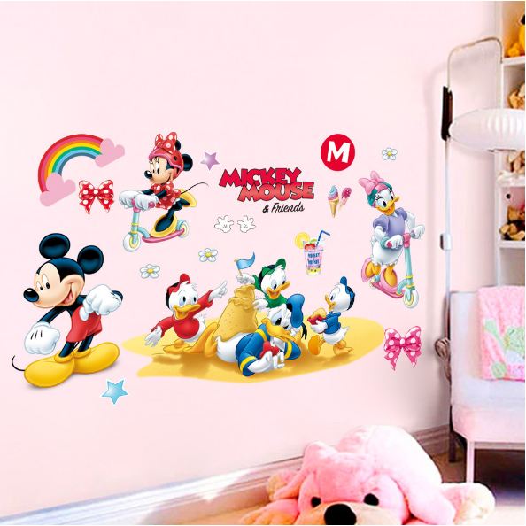 Wall Stickers Removable Mickey Mouse Kids Nursery Decal Picture Art Bedroom
