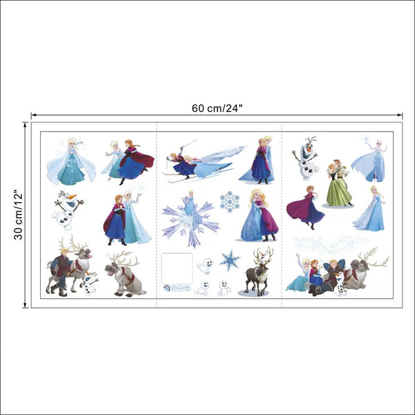 Frozen Elsa Anna Wall Stickers Removable Broken Wall Kid Girl Room Decal