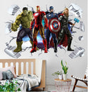 3D Wall Stickers Removable The Avengers Superhero Broken Wall Kid Boy Room Decal