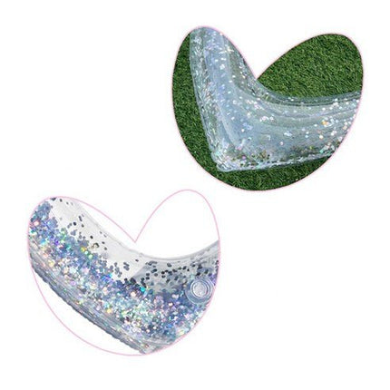 2 Sizes Inflatable Pool Float Swim Ring Heart Shape White Glitter - Go2buy Australia