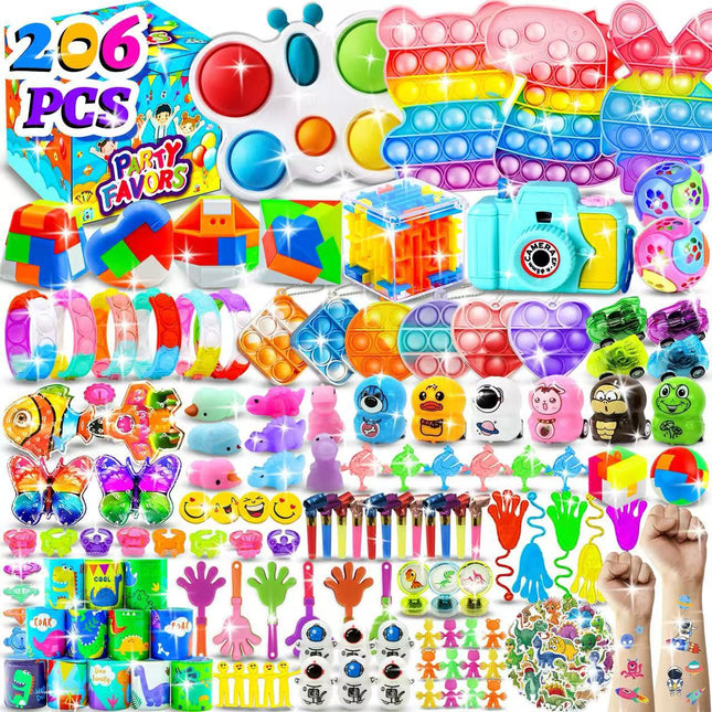 206-Piece Kids Fidget Toy Party Favour & Classroom Reward Set - Go2buy Australia