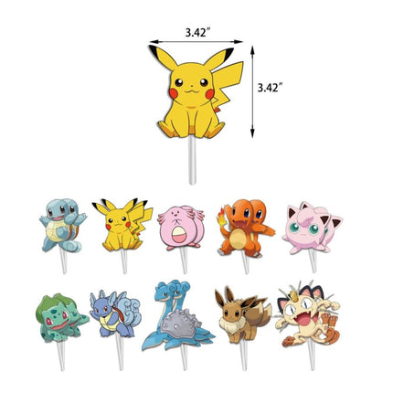 20PCS Cake Topper Set Cartoon Pokemon Pikachu Birthday Set Party Decoration - Go2buy Australia