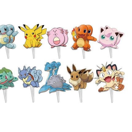 20PCS Cake Topper Set Cartoon Pokemon Pikachu Birthday Set Party Decoration - Go2buy Australia
