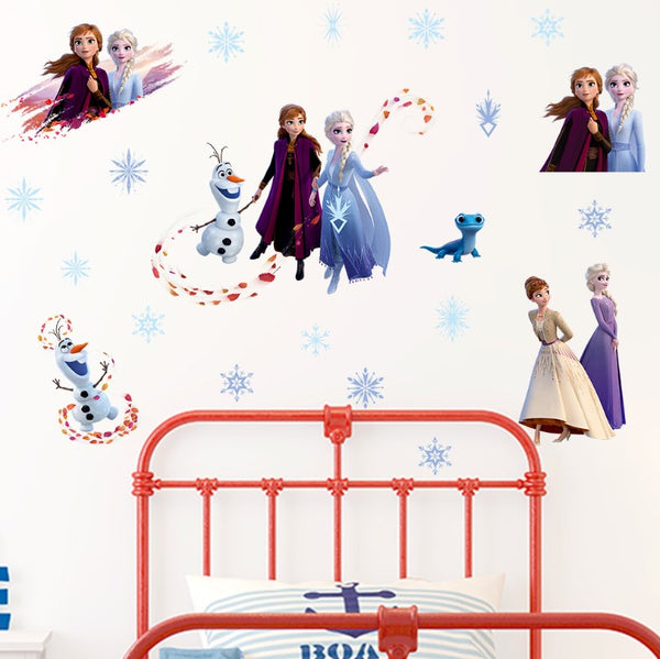 Frozen Elsa Anna Wall Stickers Removable Broken Wall Kid Girl Room Decal L