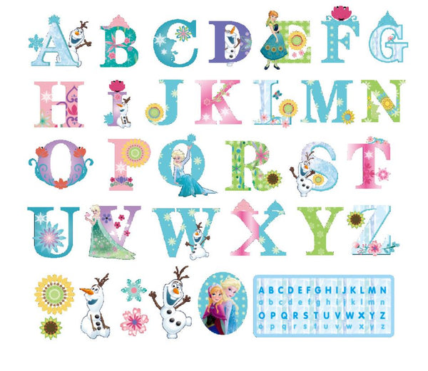 Frozen Elsa Anna Wall Sticker Removable Alphabet Kid Girl Room Decorl Mural