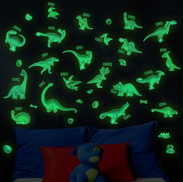 Glow In The Dark Dinosaur World Wall Decal Sticker Ceiling Home Room Decor