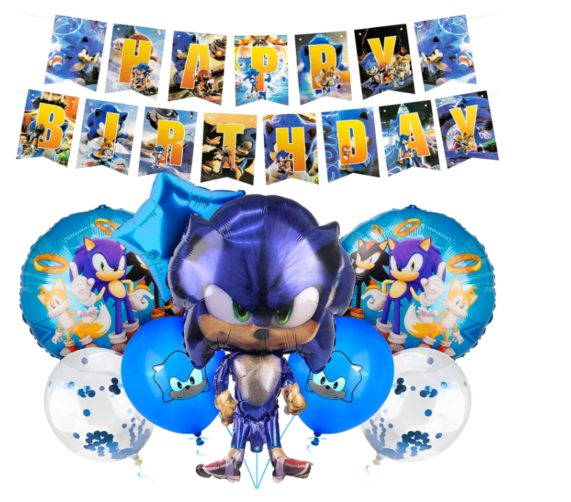 Sonic the Hedgehog Birthday Balloon Set Kids Party Decorations