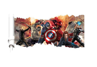 3D Wall Stickers Removable The Avengers Superhero Broken Wall Kid Boy Room Decal