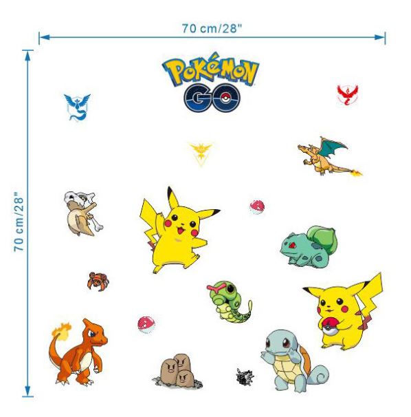 Pokemon Pikachu Wall Art Sticker Removable Kids Nursery Boy Vinyl Decal Decor