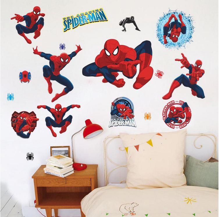 DIY Spiderman Removable Wall Stickers for Kids Room