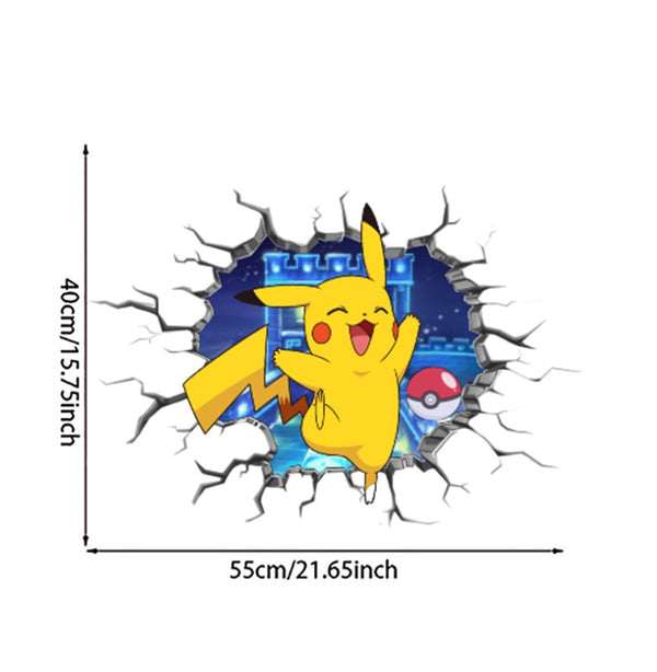 3D Pokemon Pikachu Wall Art Sticker Removable Kids Nursery Boy Vinyl Decal Decor