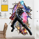 3D Wall Stickers Removable Thor Avengers Broken Wall Boy Room Decal