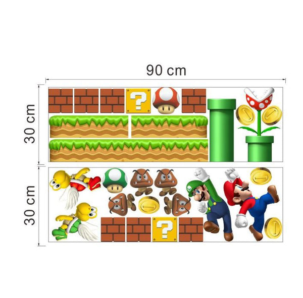 DIY Wall Stickers Removable Super Mario Game Kids Mural Room Decal Gift Vinyl