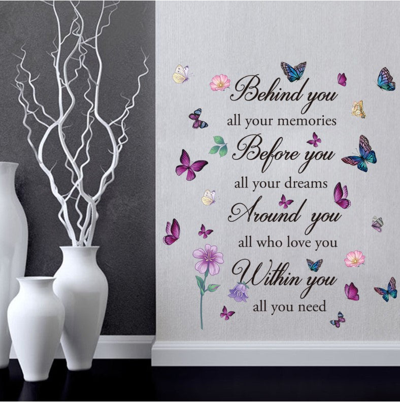 Wall Stickers Removable Butterfly Dream Love Memory Living Room Decal Art Decor