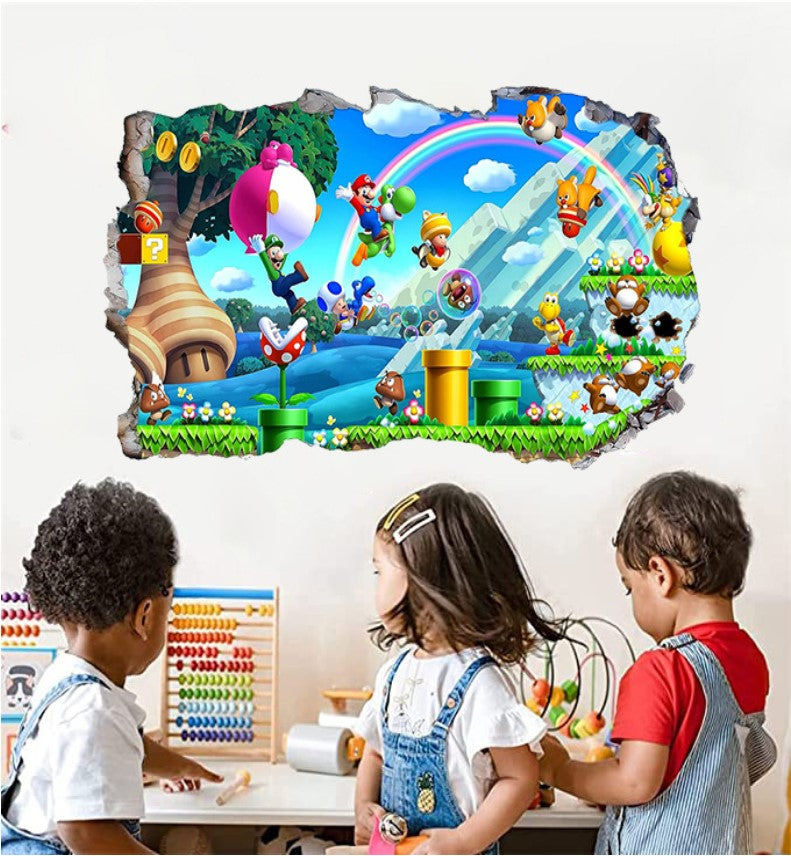 3D Super Mario Removable 3D Wall Stickers for Kids Room