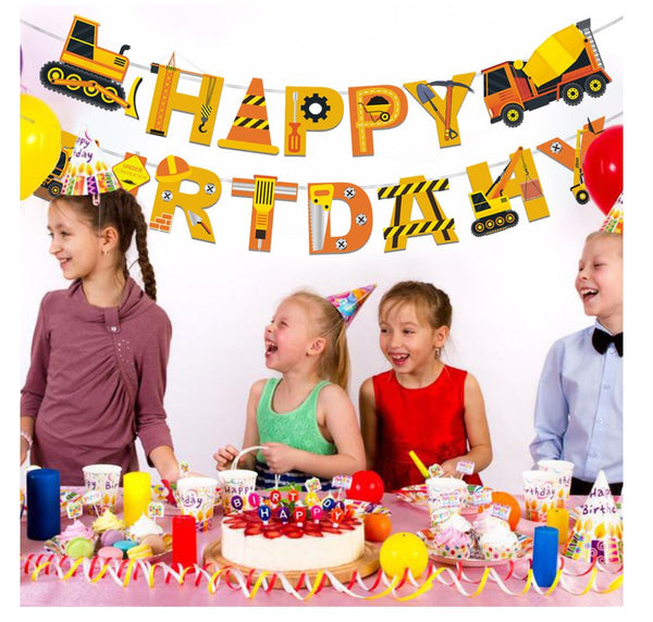 Construction Vehicle Helium Foil Balloons Happy Birthday Set Party Decorations