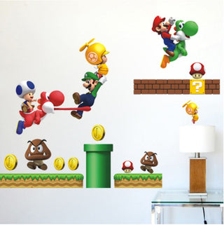 DIY Wall Stickers Removable Super Mario Game Kids Mural Room Decal Gift Vinyl